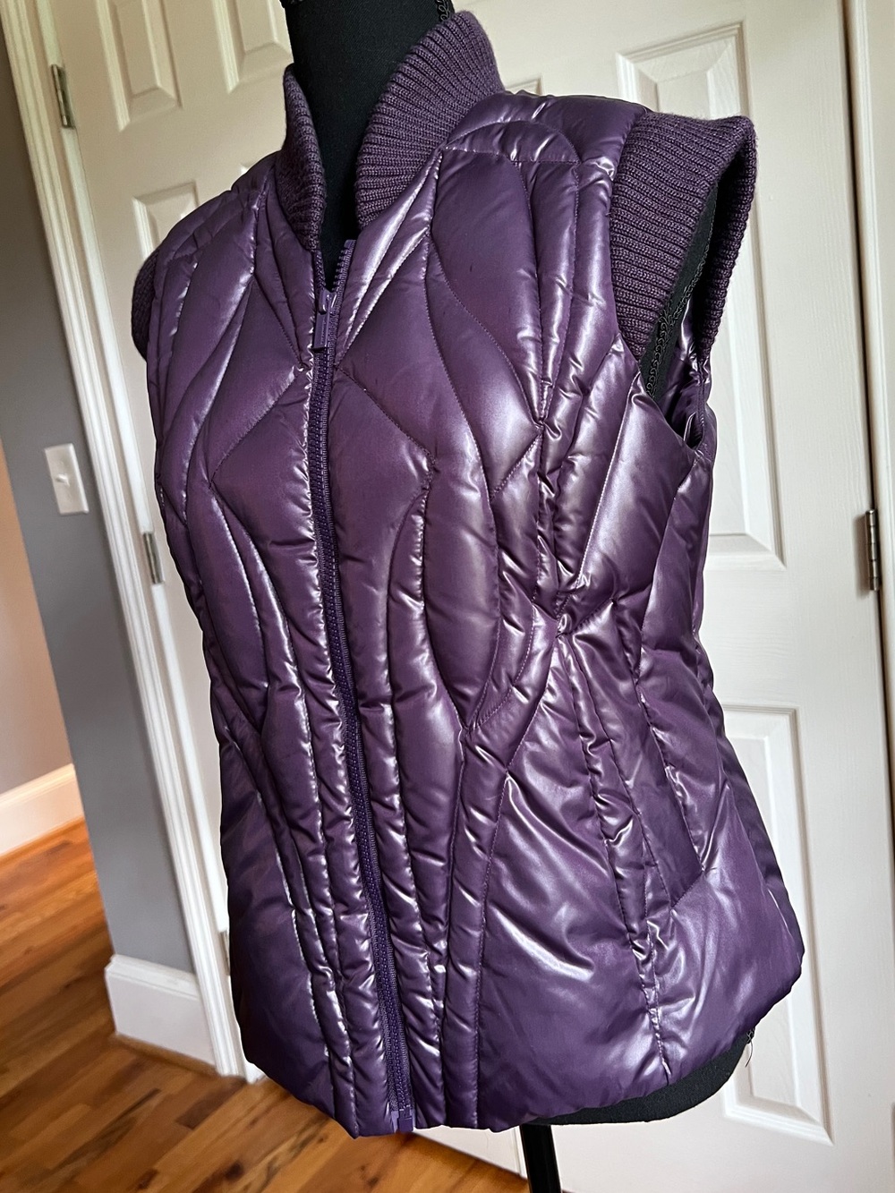 BCBG Quilted Purple Puffer Vest